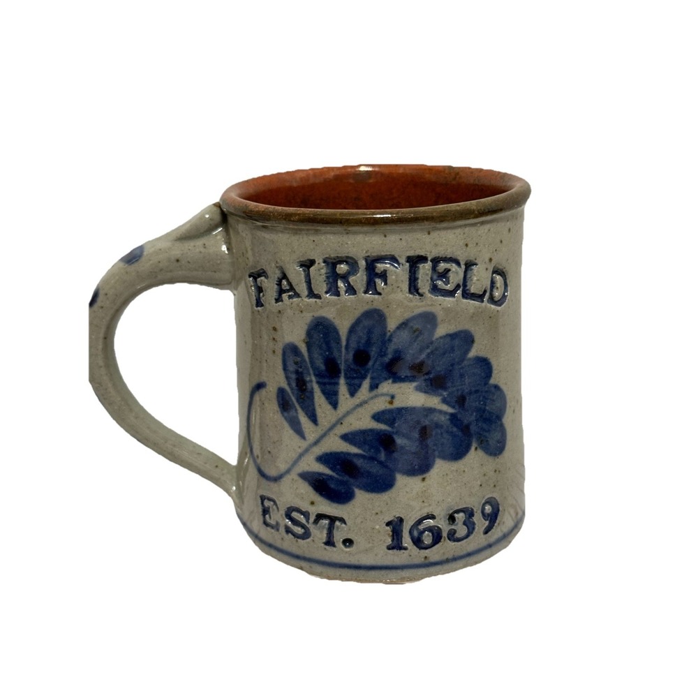 Fairfield ‎ -Handmade Salt Glaze Stoneware Pottery Mug - Cobalt Blue